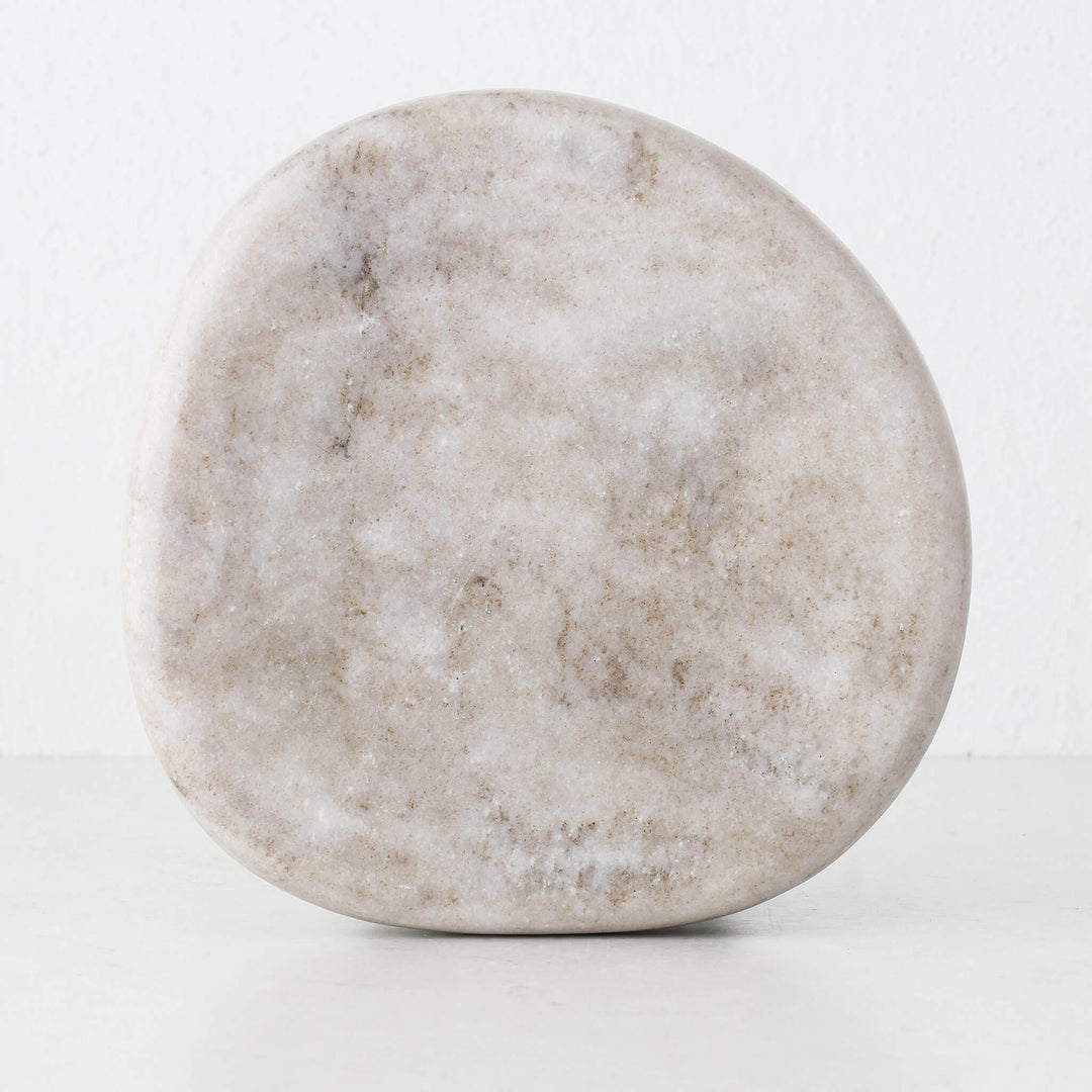 MINERAL SOLID MARBLE DISH  |  24CM  |  BEIGE MARBLE
