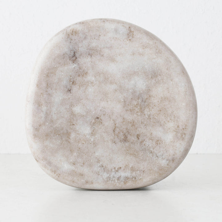 MINERAL SOLID MARBLE DISH  |  24CM  |  BEIGE MARBLE