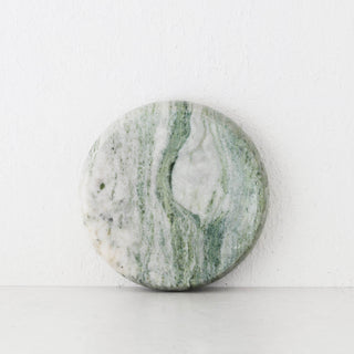 MINERAL SOLID MARBLE CONCAVE DISH  |  24CM |  GREEN MARBLE