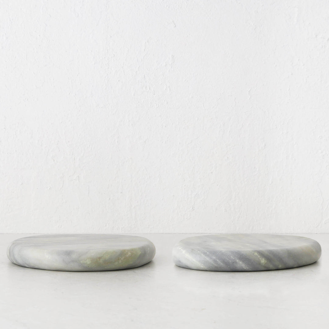 MINERAL SOLID MARBLE DISH BUNDLE X2  |  24CM  |  GREEN MARBLE
