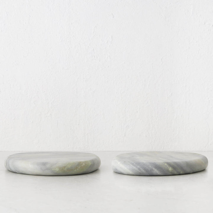 MINERAL SOLID MARBLE DISH BUNDLE X2  |  24CM  |  GREEN MARBLE