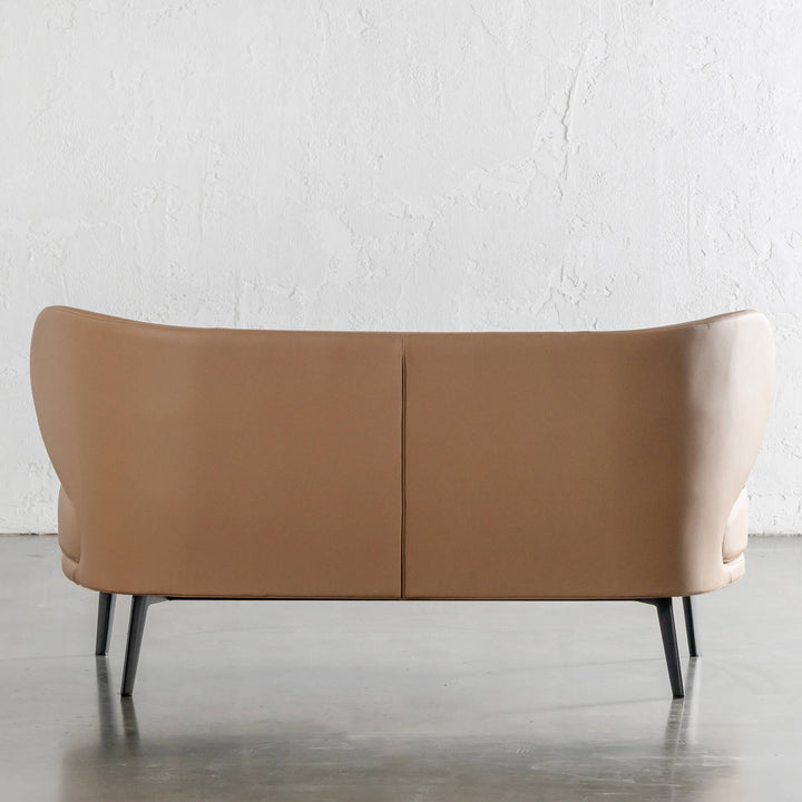 MOLENHOEK 2 SEAT SOFA BACK VIEW  |  SADDLE TAN VEGAN LEATHER