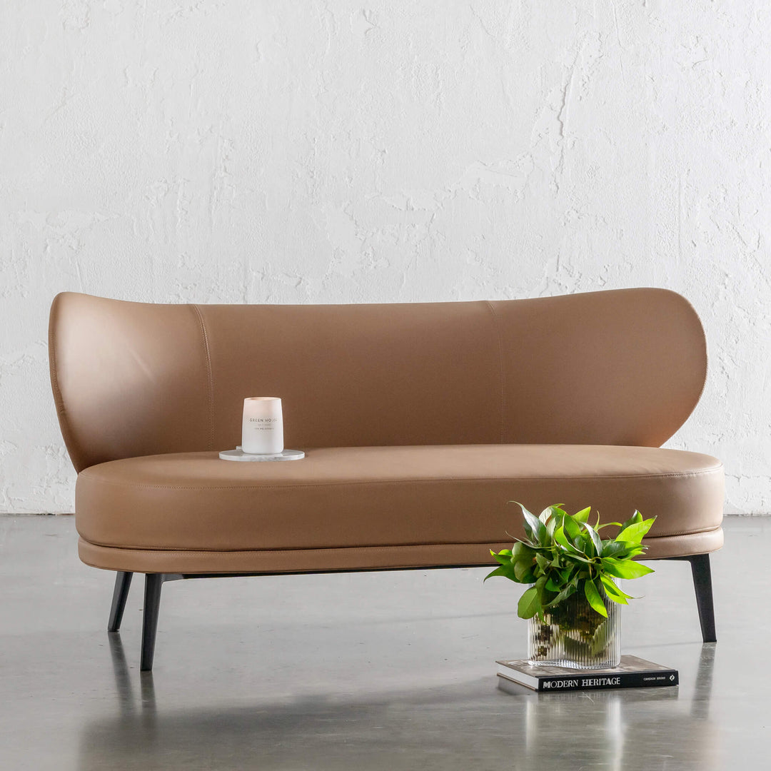 MOLENHOEK 2 SEAT SOFA  |  SADDLE TAN VEGAN LEATHER