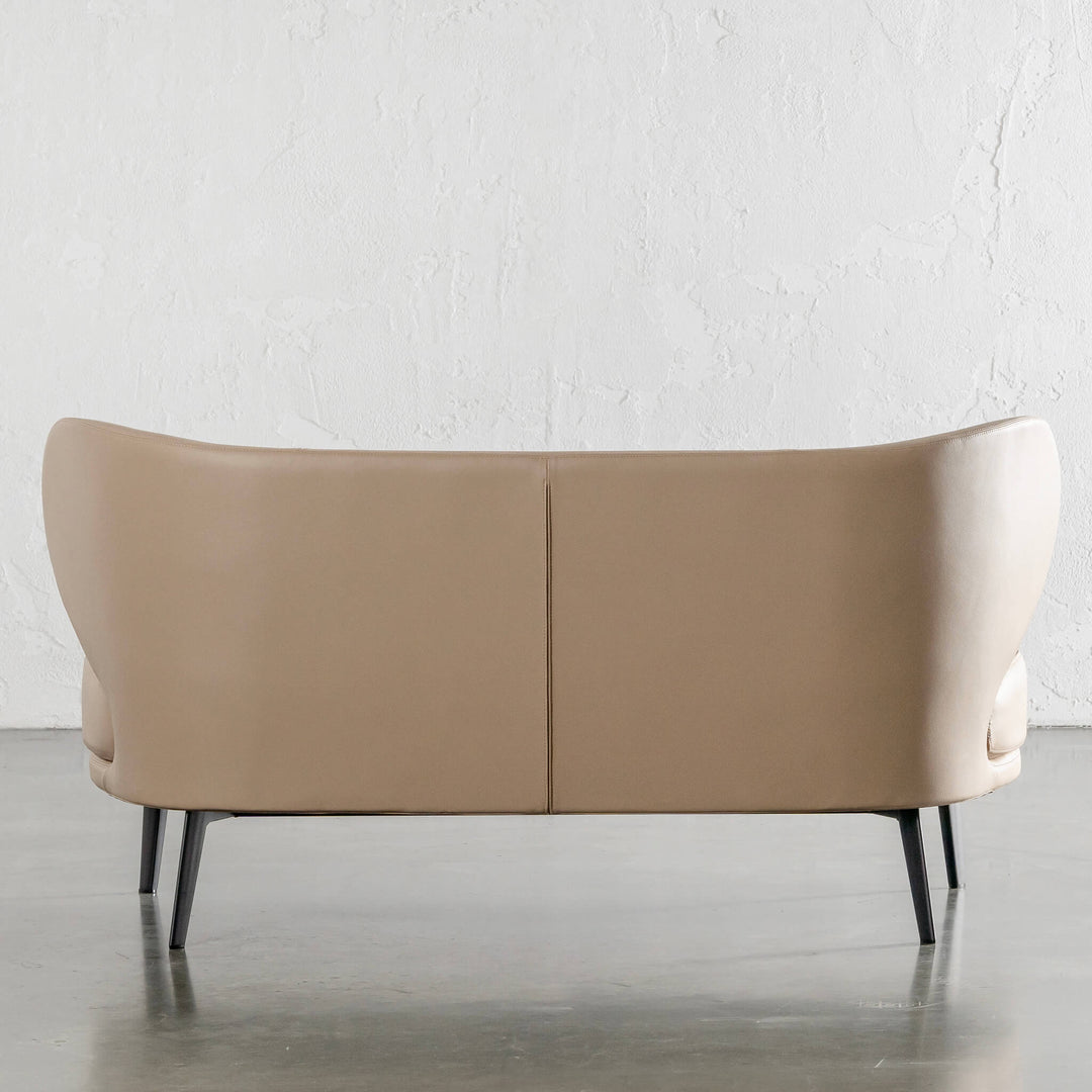 MOLENHOEK 2 SEAT SOFA BACK VIEW  |  SMOKE TAUPE VEGAN LEATHER