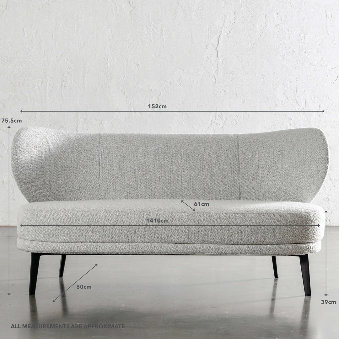 MOLENHOEK 2 SEAT SOFA | SMOKEHAZE BOUCLE | MEASUREMENTS