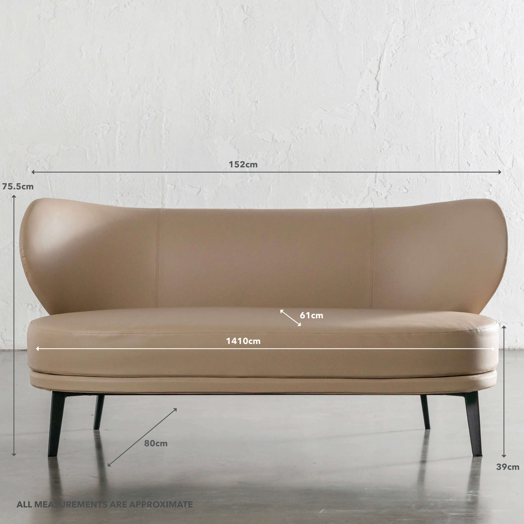 MOLENHOEK 2 SEAT SOFA | SMOKE TAUPE VEGAN LEATHER | MEASUREMENTS