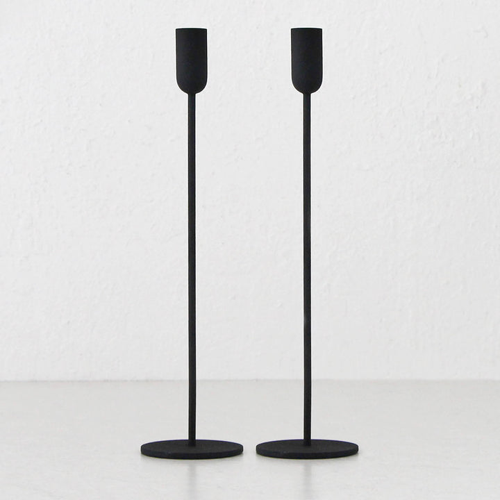 MONA CANDLE HOLDER LARGE BUNDLE X2  |  BLACK