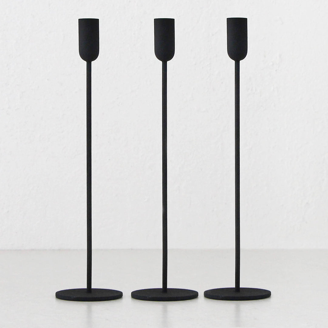 MONA CANDLE HOLDER LARGE BUNDLE X3  |  BLACK