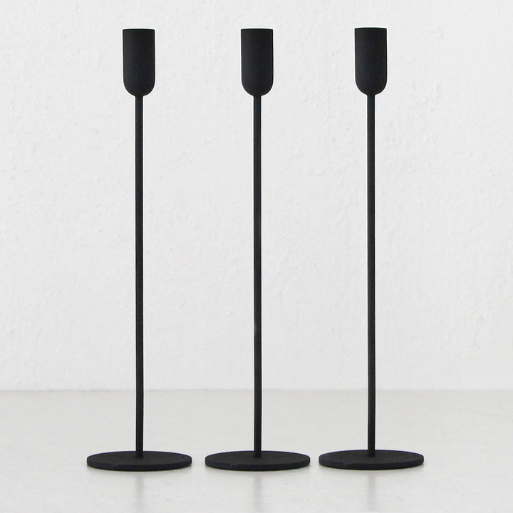 MONA CANDLE HOLDER LARGE BUNDLE X3  |  BLACK