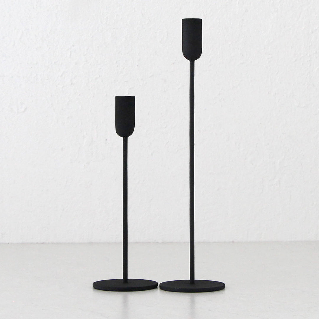 MONA CANDLE HOLDER  |   SMALL + LARGE BUNDLE X2  |  BLACK