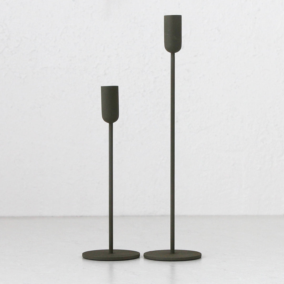 MONA CANDLE HOLDER | SMALL + LARGE BUNDLE X2 | OLIVE