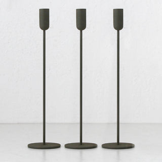 MONA CANDLE HOLDER LARGE BUNDLE X3 | OLIVE