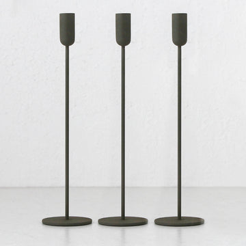 MONA CANDLE HOLDER LARGE BUNDLE X3 | OLIVE