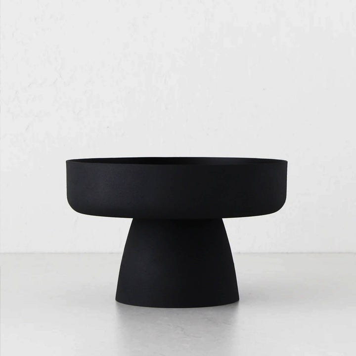 MONA PEDESTAL BOWL | BLACK