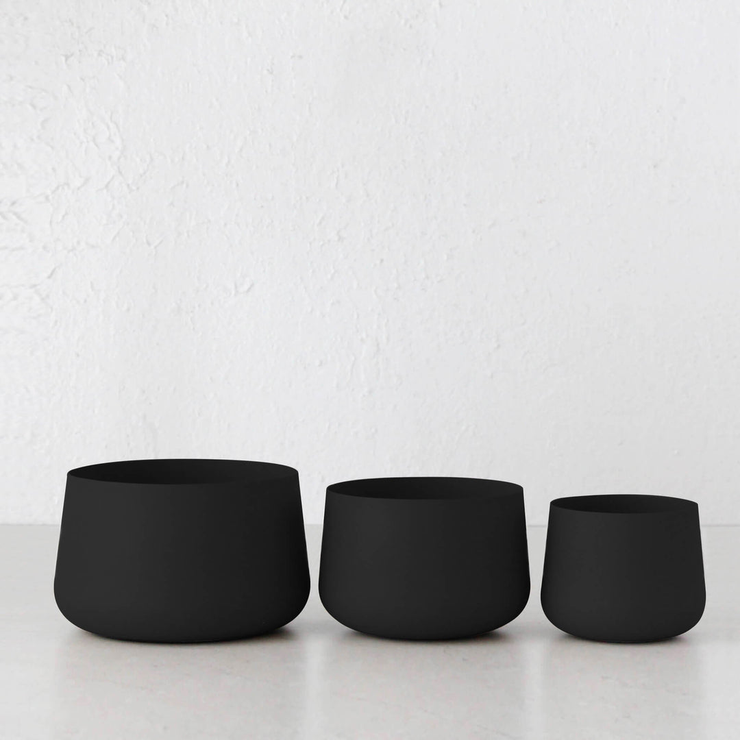 MONA TRIO OF POTS | BLACK | SET OF 3