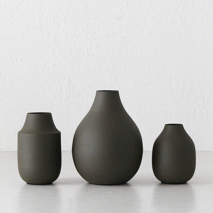 MONA TRIO VASES | OLIVE | SET OF 3