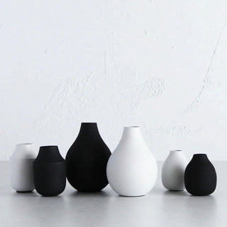 MONA TRIO VASES BUNDLE | BLACK + WHITE | SET OF 6