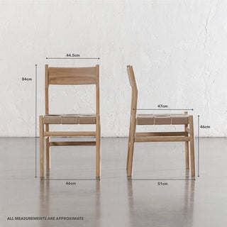 MONTERO WOVEN LEATHER DINING CHAIRS  |  LIGHT TAUPE LEATHER HIDE