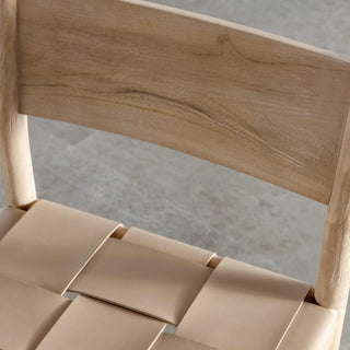 MONTERO WOVEN LEATHER BAR CHAIRS  |  HIGH + LOW  |  LIGHT TAUPE LEATHER HIDE