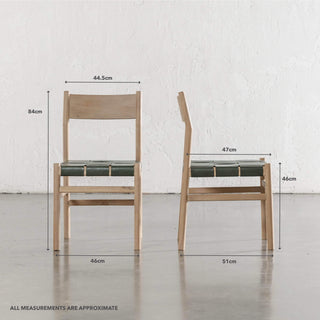 MONTERO WOVEN LEATHER DINING CHAIRS  |  BUNDLE + SAVE  |  OLIVE LEATHER HIDE