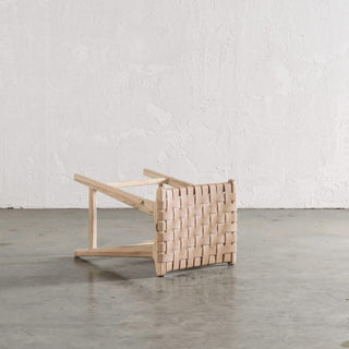 MALAND CONTEMPO WOVEN LEATHER BAR STOOL  |  TOASTED ALMOND LEATHER HIDE