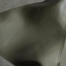 PRE ORDER | MALAND SLING LEATHER ARM CHAIR | OLIVE GREEN LEATHER | CLOSE UP