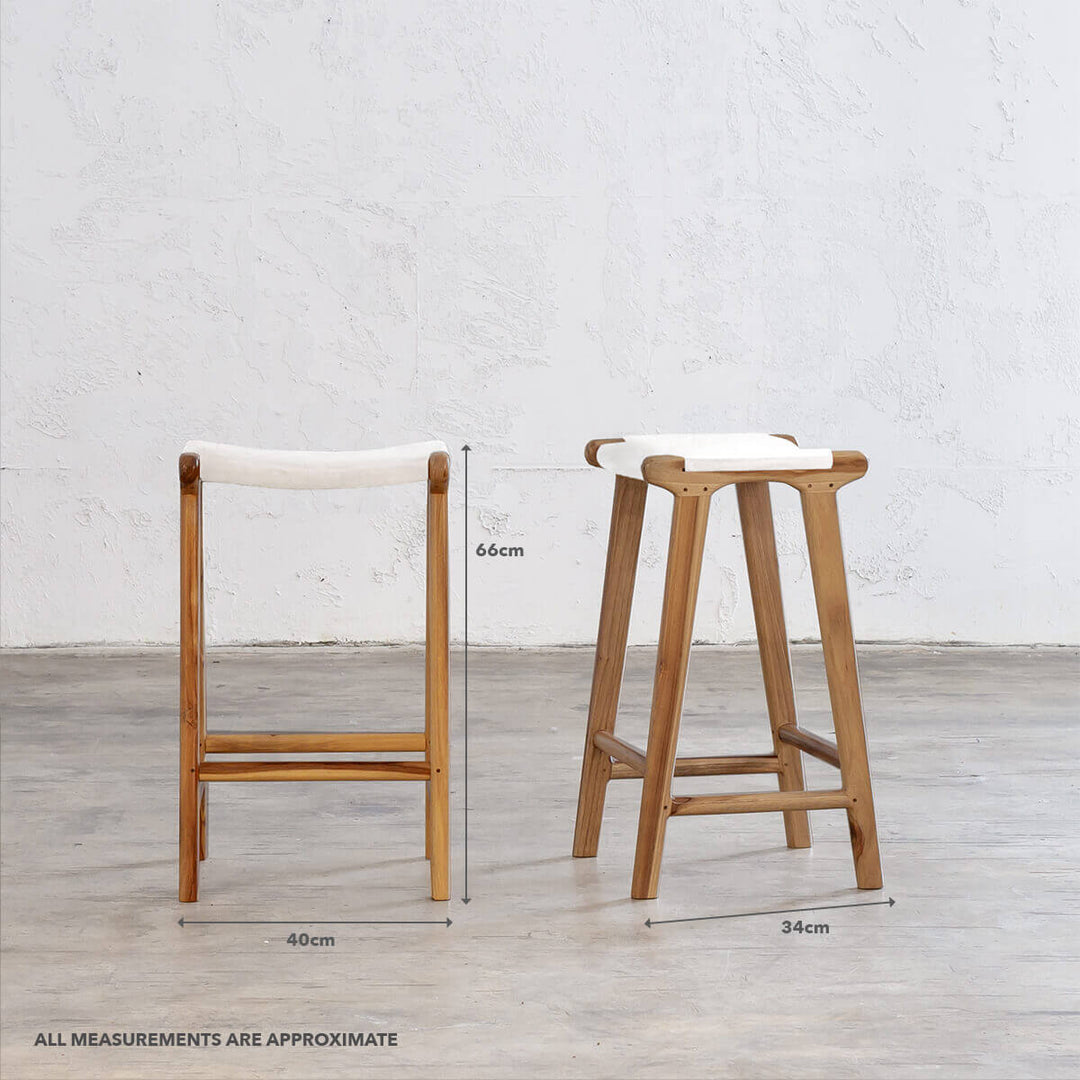 PRE ORDER  |  MALAND SOLID LEATHER COUNTER STOOL  |  BUNDLE + SAVE  |  WHITE LEATHER SOLID HIDE
