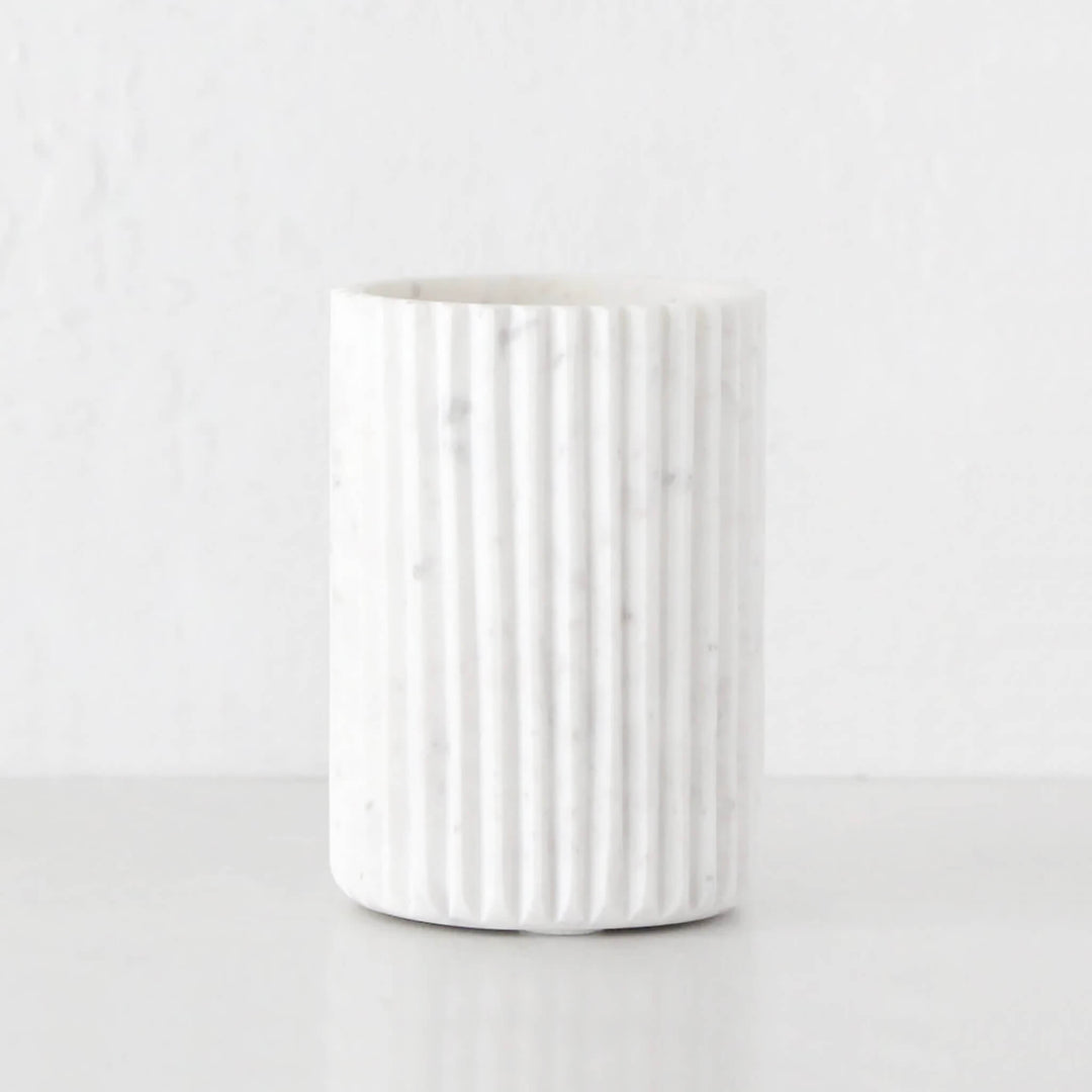 MARA MARBLE UTENSIL HOLDER | WHITE MARBLE