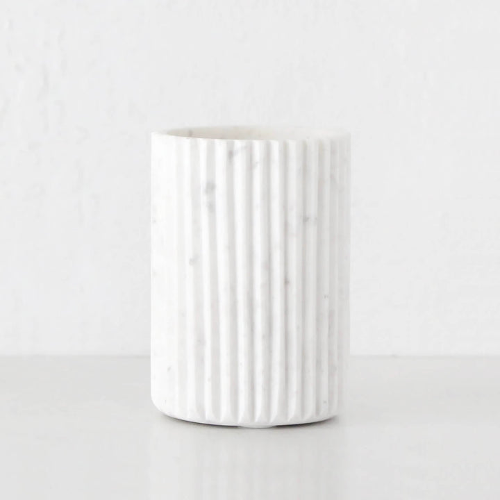 MARA MARBLE UTENSIL HOLDER | WHITE MARBLE