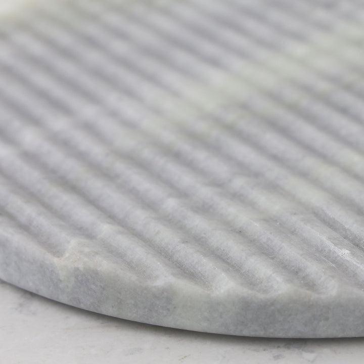 MARA MARBLE ROUND RIBBED TRIVET  |  20CM  |  GREEN MARBLE