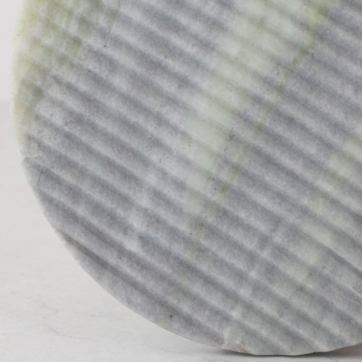 MARA MARBLE ROUND RIBBED TRIVET  |  20CM  |  GREEN MARBLE