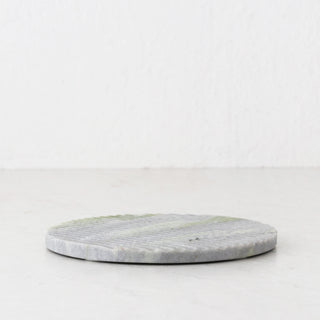 MARA MARBLE ROUND RIBBED TRIVET  |  20CM  |  GREEN MARBLE