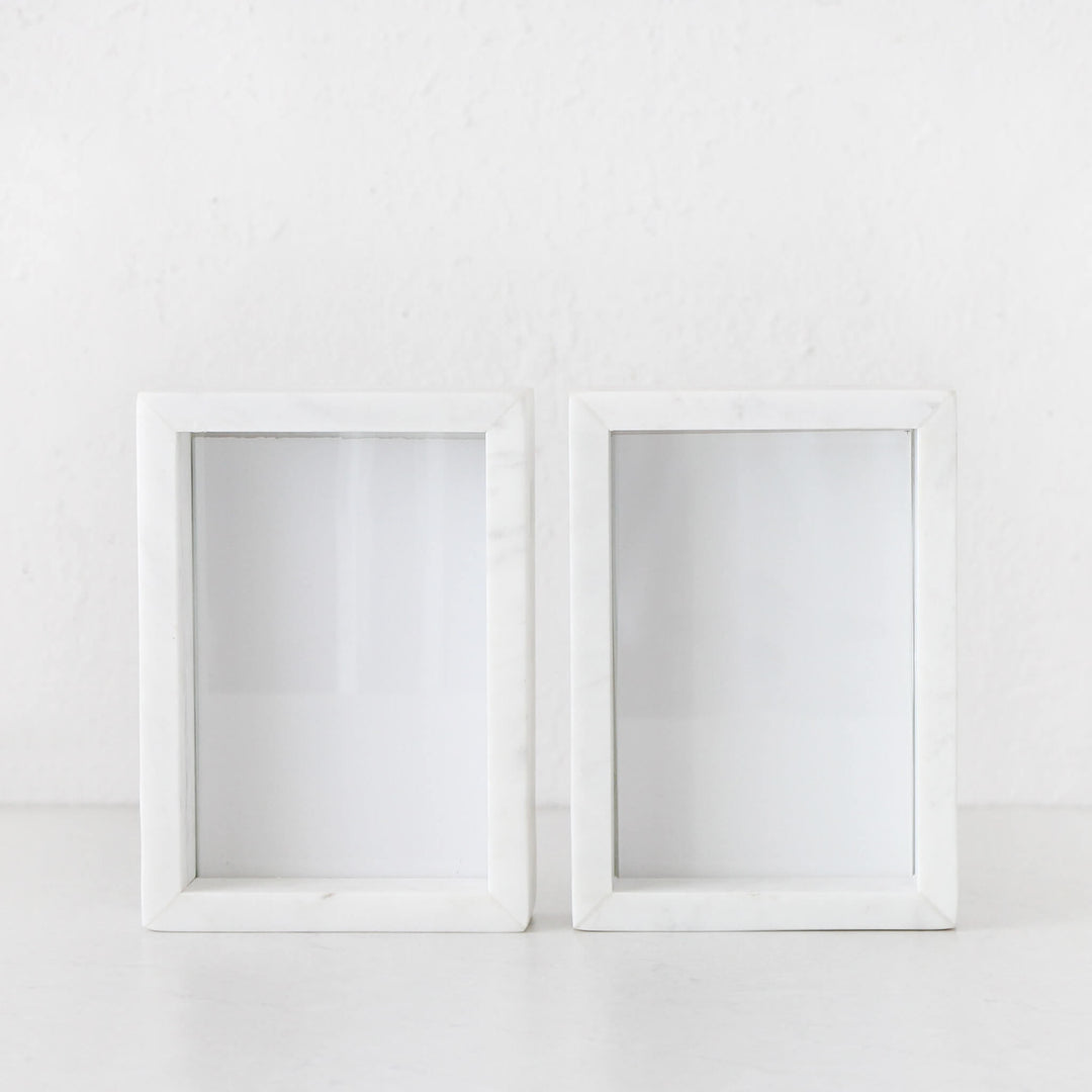 AMPLIO PHOTO FRAME BUNDLE X2  |  4X6  |  WHITE MARBLE