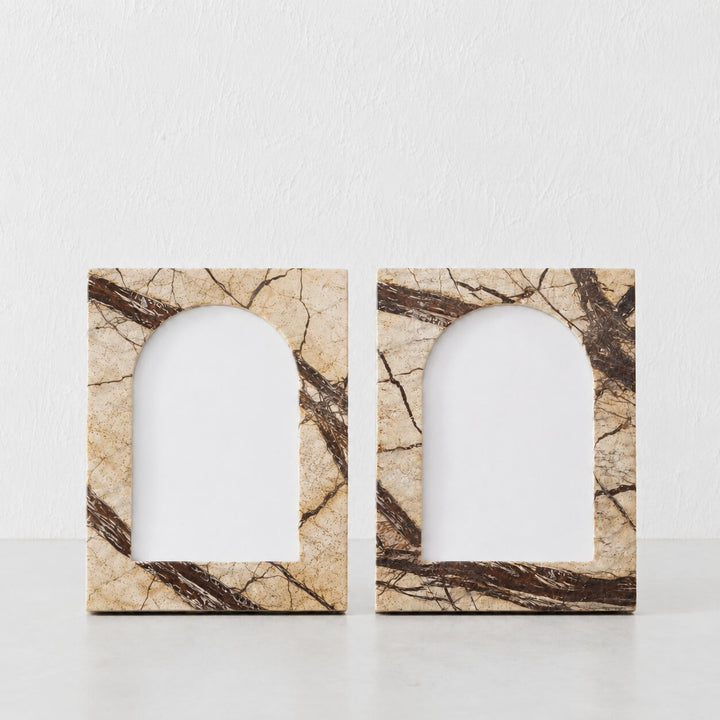 MARCO MARBLE PHOTO FRAME BUNDLE X2 | 4X6 | CHESTNUT MARBLE