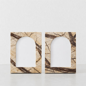 MARCO MARBLE PHOTO FRAME BUNDLE X2 | 4X6 | CHESTNUT MARBLE