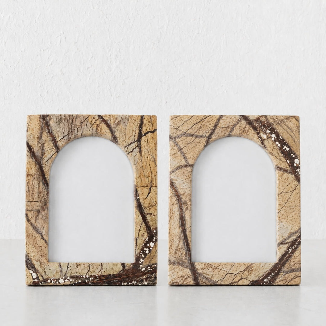 MARCO MARBLE PHOTO FRAME BUNDLE X2 | 5X7 | CHESTNUT MARBLE