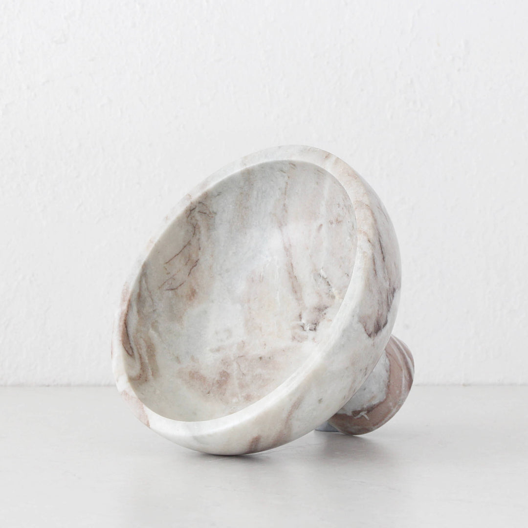 MARCO MARBLE FOOTED BOWL  |  NUDE MARBLE