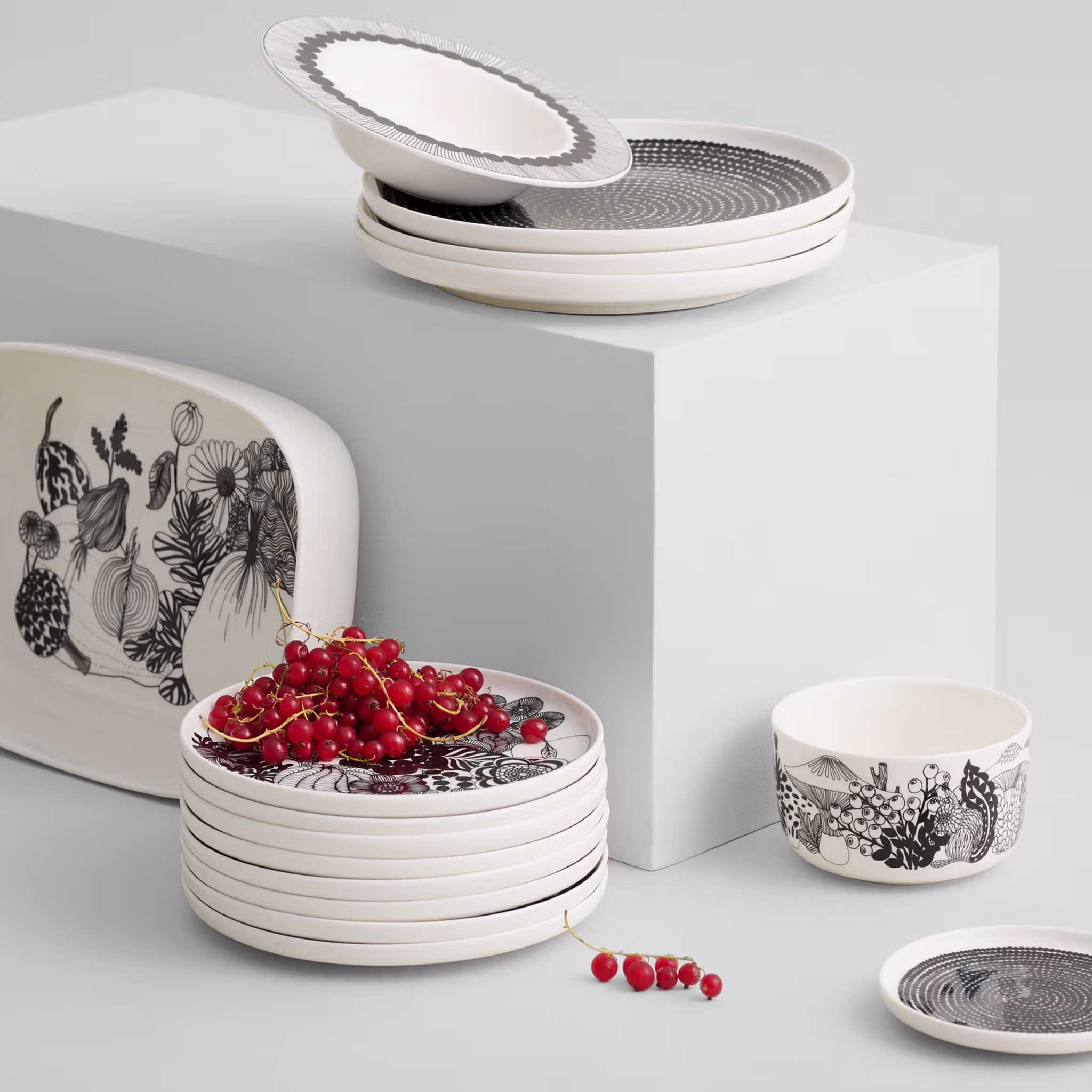 marimekko oiva SIIRTOLAPUUTARHA 5点セット MARIMEKKO | OIVA SIIRTOLAPUUTARHA BOWL 5DL BUNDLE X2 | BLACK +