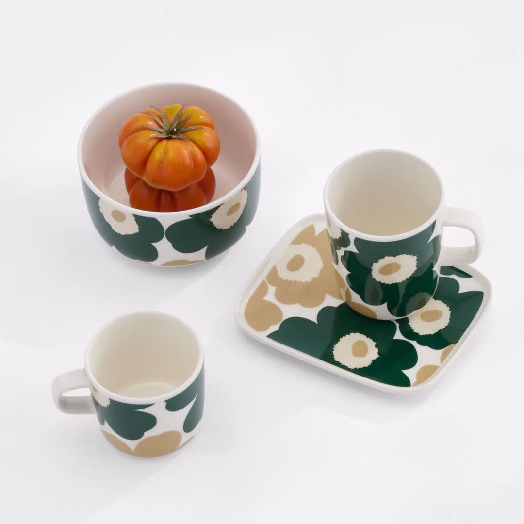 Marimekko Dinnerware Collection  |  White + Green + Beige + Sand