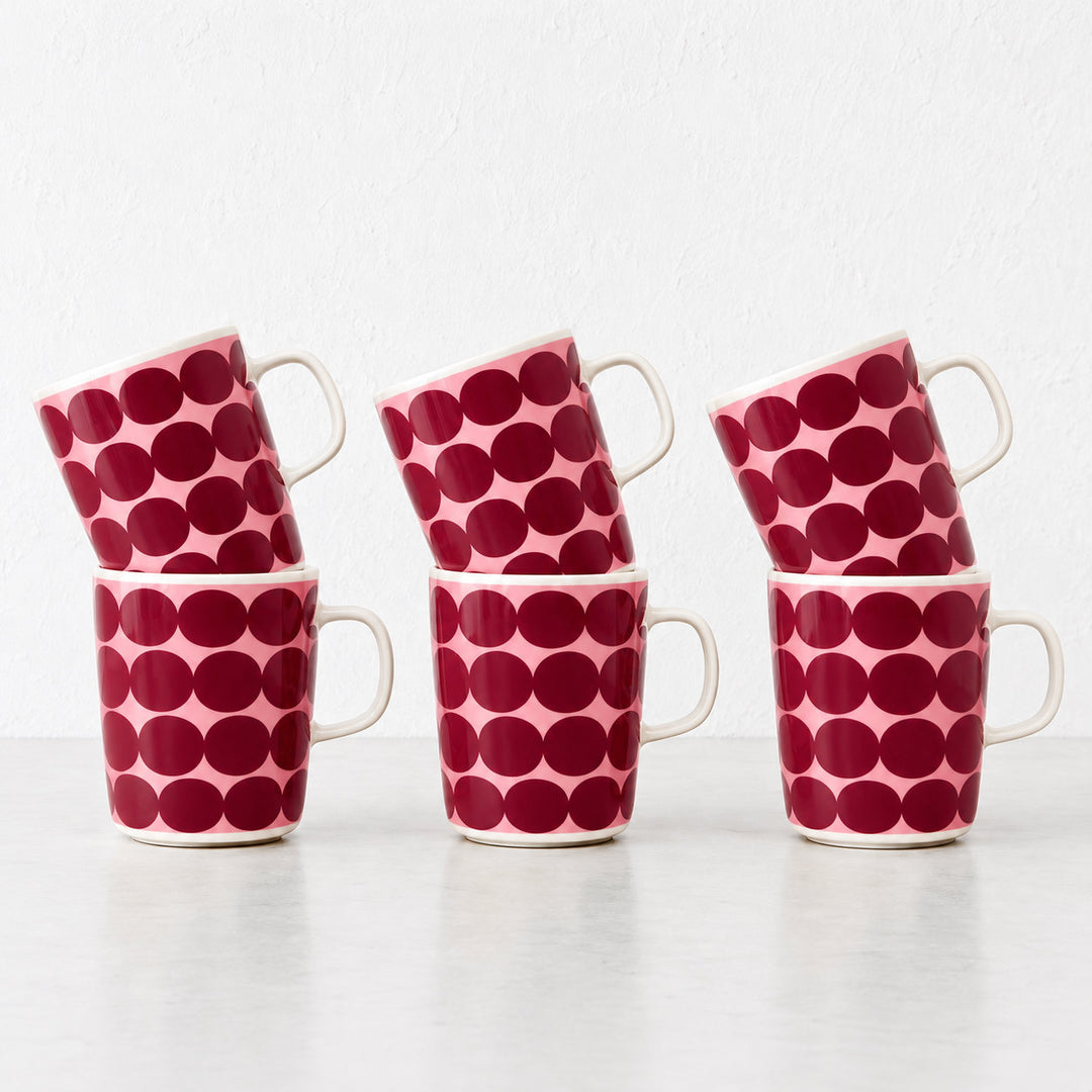 MARIMEKKO  |  OIVA SIIRTOLAPUUTARHA COFFEE MUGS 2.5DL  |  WILD ROSE + RED WINE