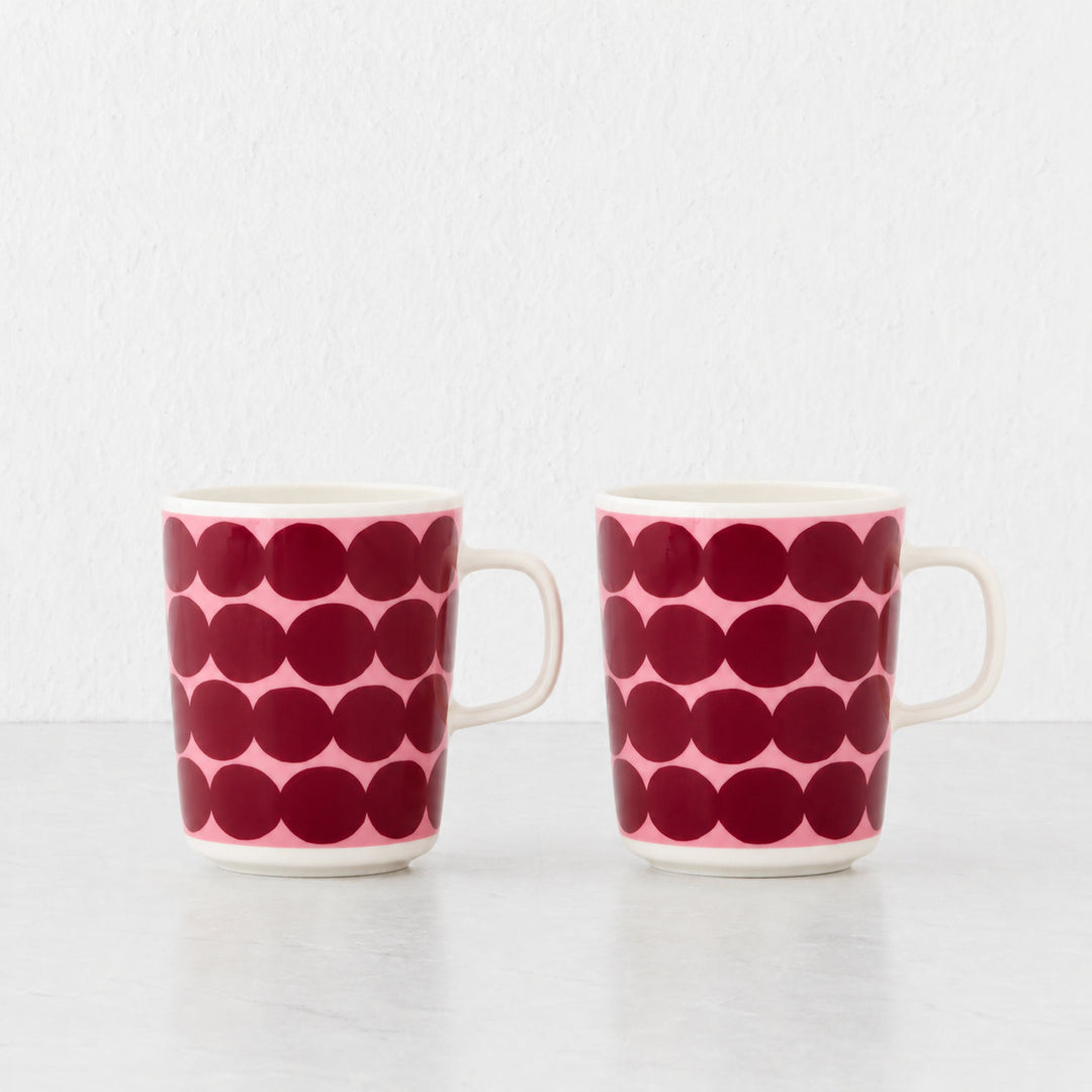 MARIMEKKO  |  OIVA SIIRTOLAPUUTARHA COFFEE MUGS 2.5DL  |  WILD ROSE + RED WINE
