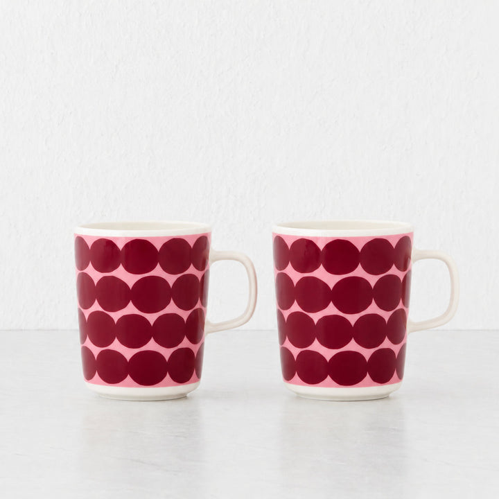 MARIMEKKO  |  OIVA SIIRTOLAPUUTARHA COFFEE MUGS 2.5DL  |  WILD ROSE + RED WINE