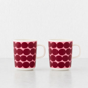 MARIMEKKO  |  OIVA SIIRTOLAPUUTARHA COFFEE MUGS 2.5DL  |  WILD ROSE + RED WINE