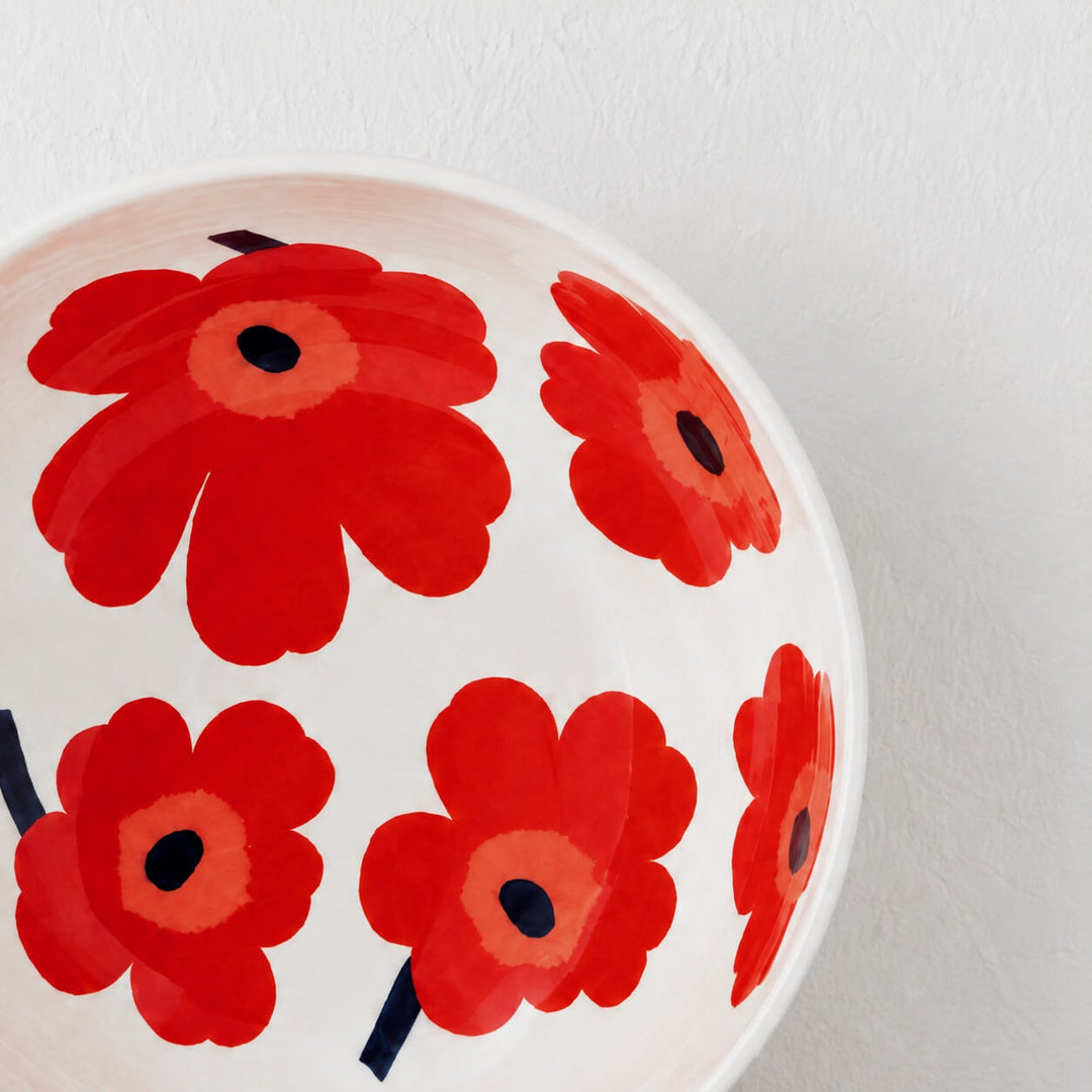 MARIMEKKO  |  OIVA UNIKKO BOWL 1.3L   |  WHITE + RED + BLUE close