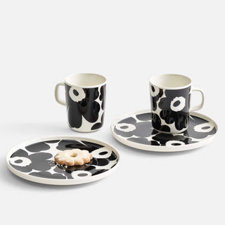 MARIMEKKO  |  UNIKKO COFFEE MUG + PLATE   |  BLACK + WHITE COLLECTION