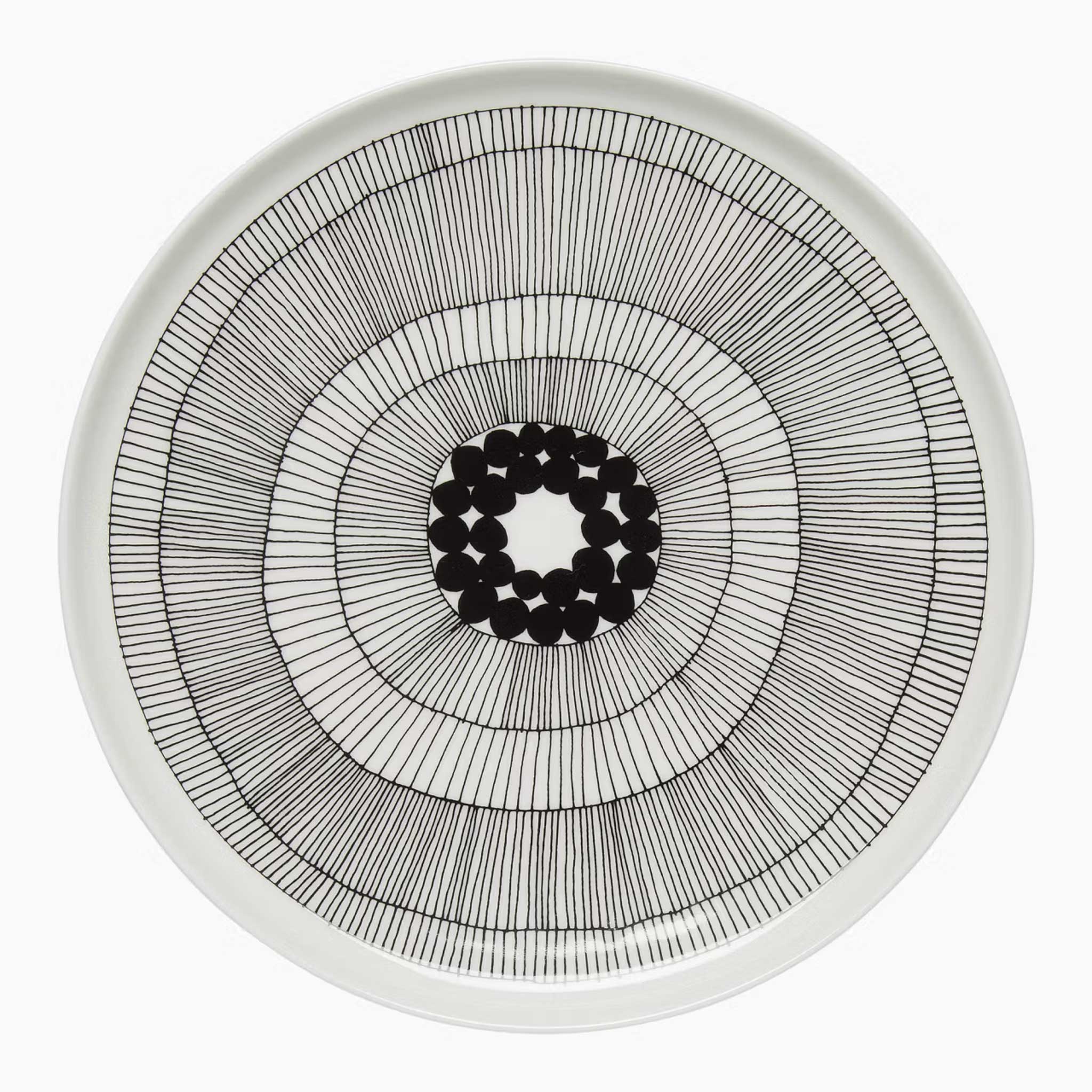 MARIMEKKO OIVA SIIRTOLAPUUTARHA PLATE 25CM | BLACK + WHITE