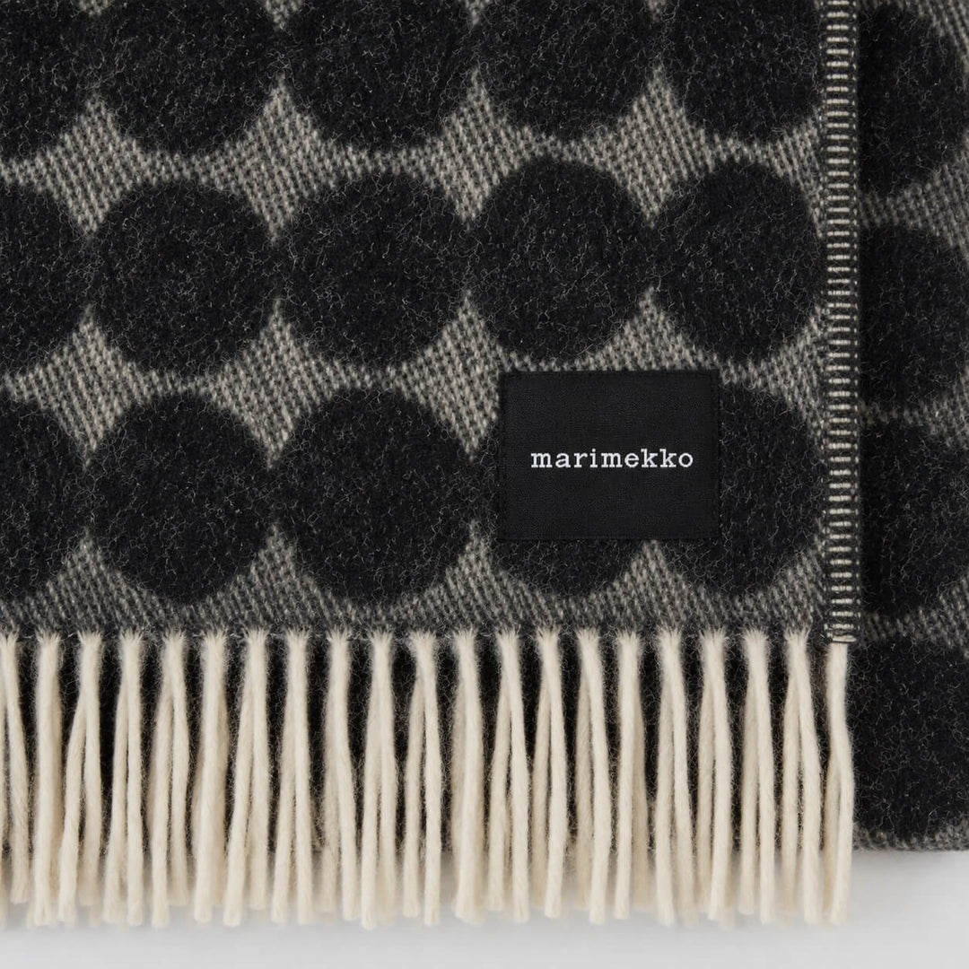 MARIMEKKO  |  RASYMATTO BLANKET  |  130X180CM    |  OFF WHITE + CHARCOAL