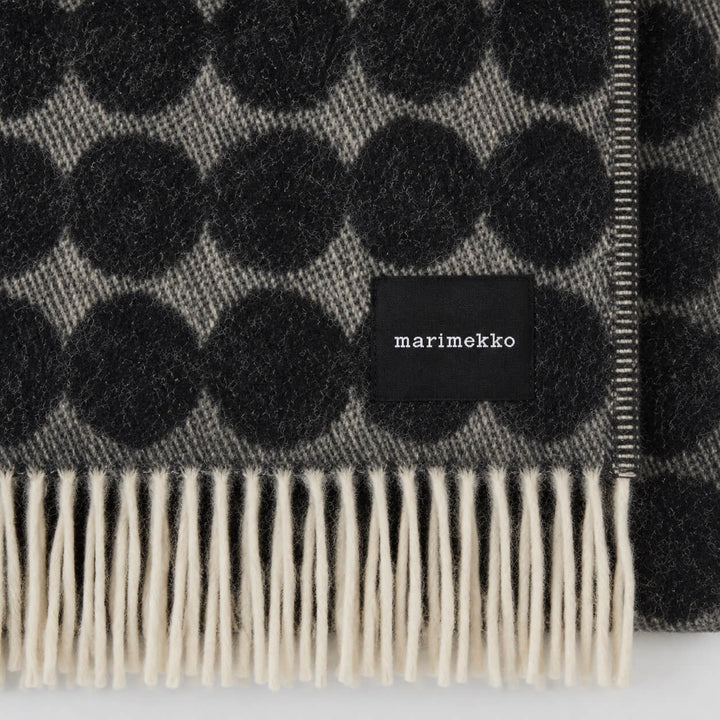 MARIMEKKO  |  RASYMATTO BLANKET  |  130X180CM    |  OFF WHITE + CHARCOAL