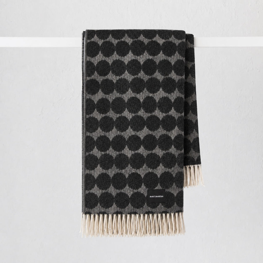 MARIMEKKO  |  RASYMATTO BLANKET  |  130X180CM    |  OFF WHITE + CHARCOAL