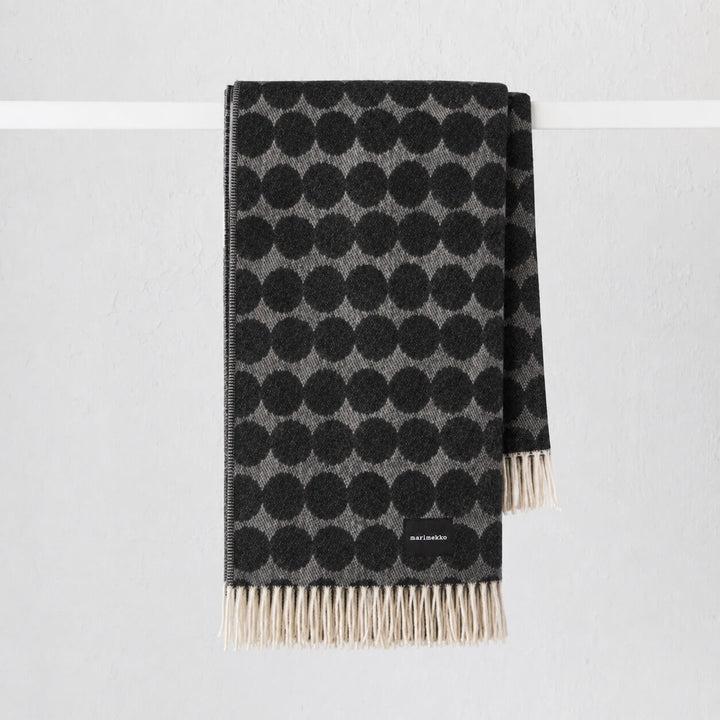 MARIMEKKO  |  RASYMATTO BLANKET  |  130X180CM    |  OFF WHITE + CHARCOAL